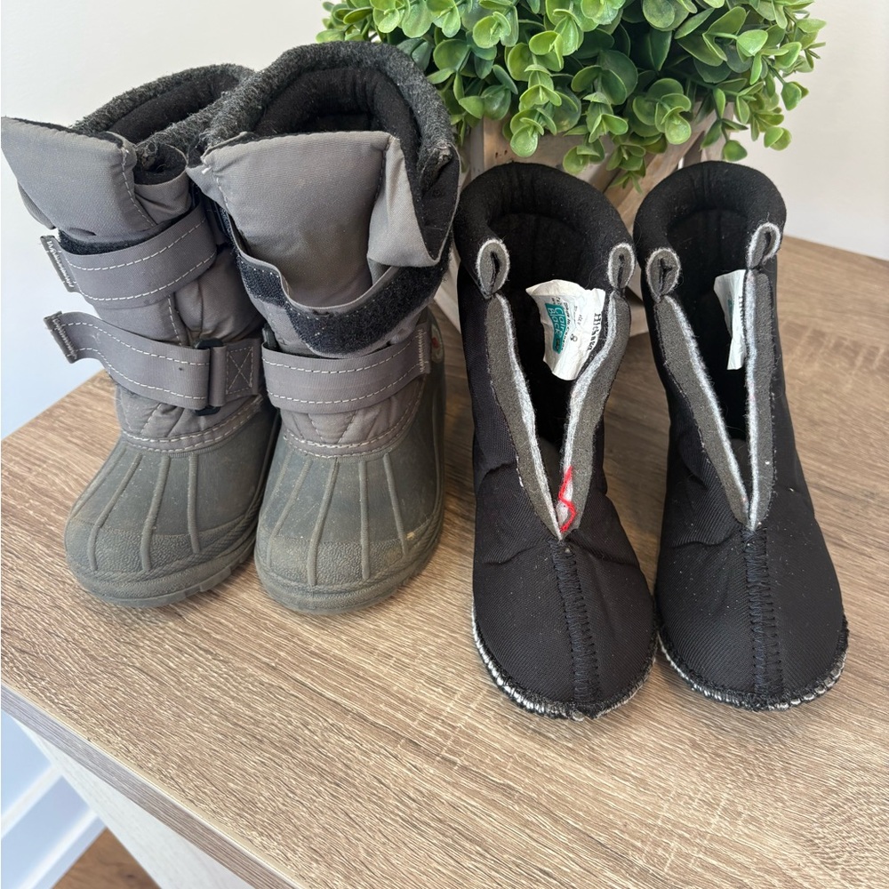 Kids' Gray and Black Winter Boots